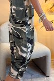 Made in Italy Seven Nations Karita Cropped Harem Jumpsuit Camo /34 =